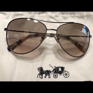 Coach Thin Metal Pilot Sunglasses